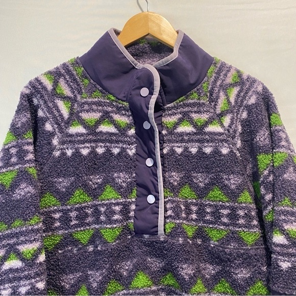 HYBA Sherpa Fleece cabincore Quarter Pullover with Raglan Sleeves sz Large - Picture 4 of 16